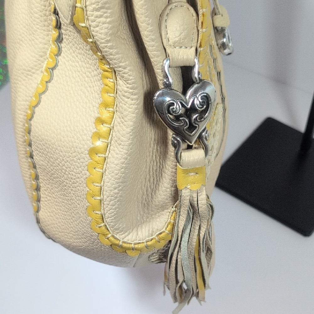 Brighton Melania Leather Cream and Yellow Shoulder Bag - Picture 5 of 14
